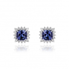 Platinum Tanzanite & Diamond Earrings Platinum Tanzanite & Diamond Earrings